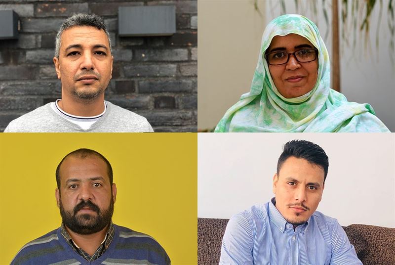 Mohamed Mayara, Chaia Luali, Mohamed Cheikh Khoumani och Selim Lalih Bani från projektet Dialog för fred. 